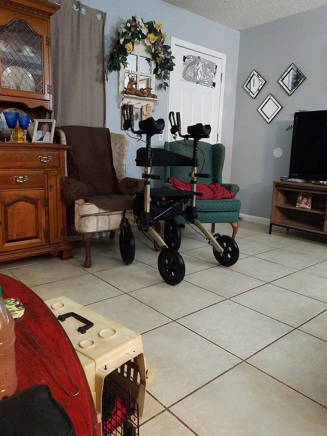 Customer photo review of HFK-9240-2 All Terrain Dual-Brake Upright Walker 12" wheels