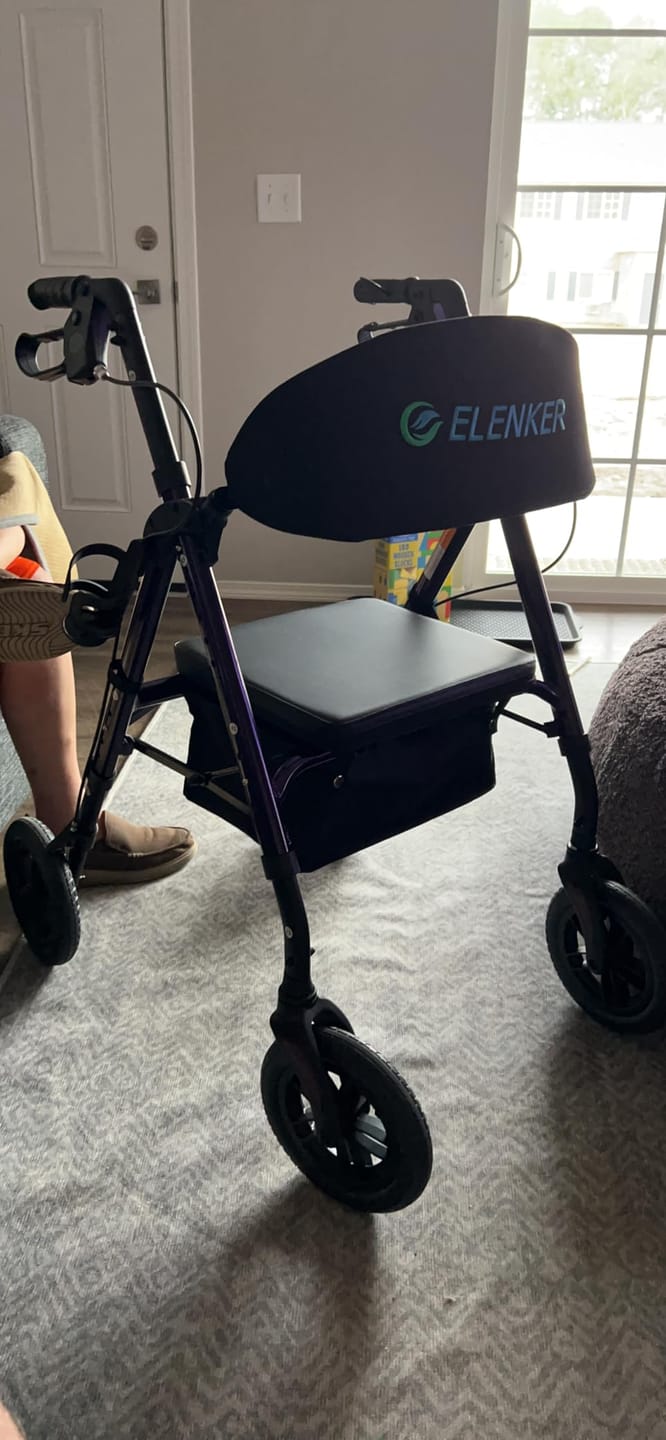 Customer photo review of KLD-9218-10 All Terrain Dual-Brake Rollator Walker 10" Wheels