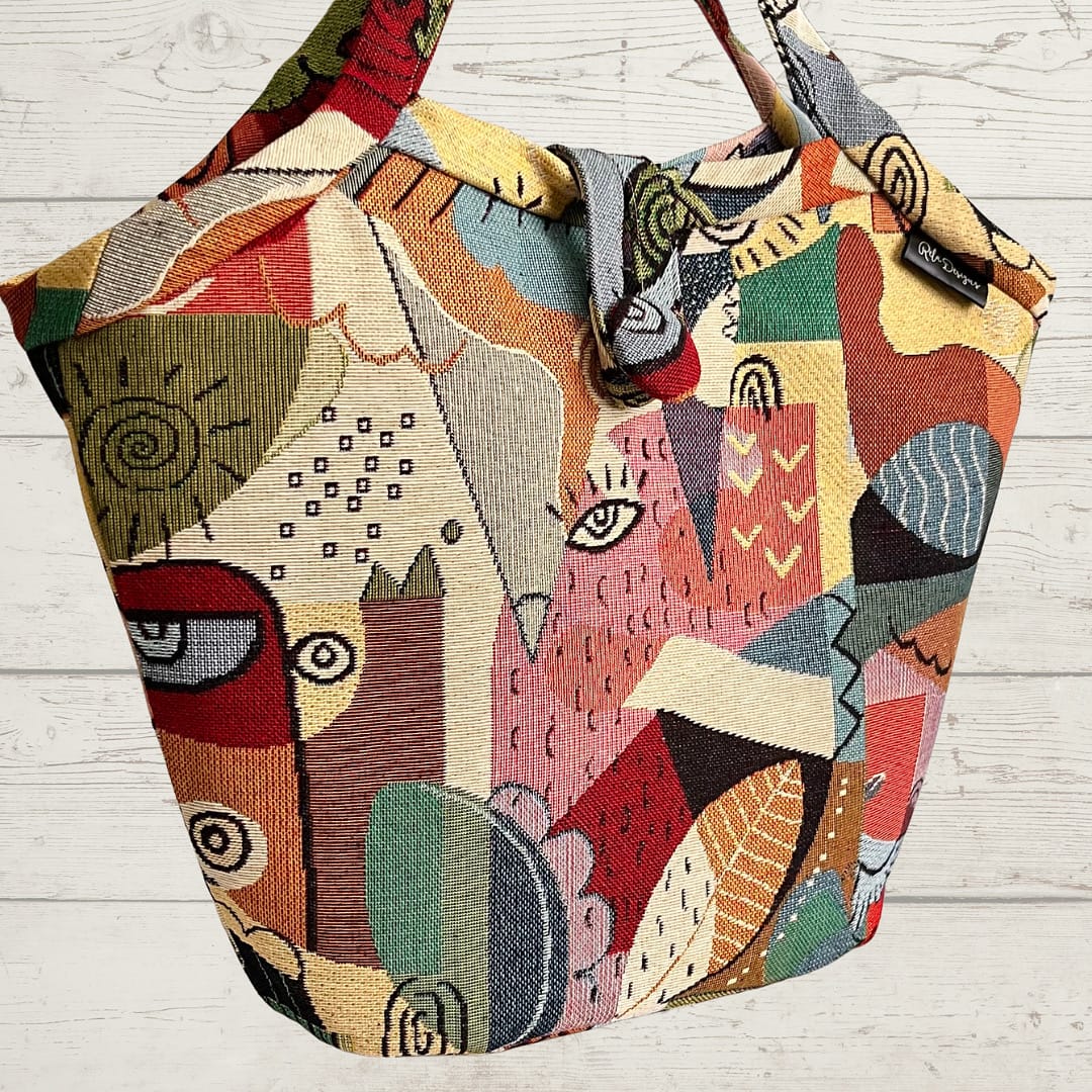 Customer photo review of Abstract Faces Tapestry Fabric
