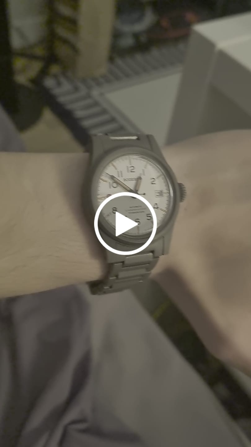 Customer video review of LANDMASTER - 100M Waterproof Titanium Automatic Field Watch | White-bracelet