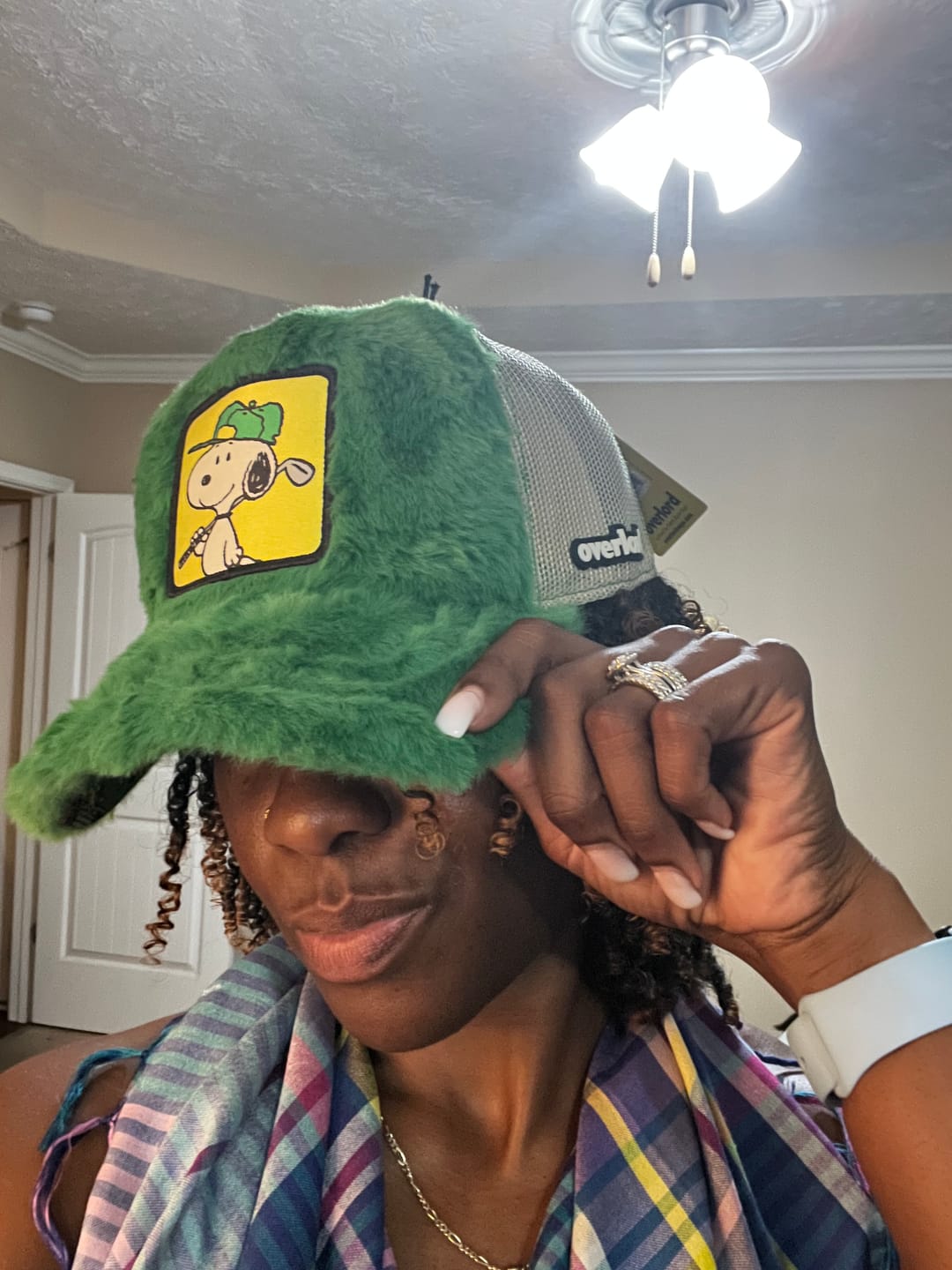 Customer photo review of OVERLORD X Peanuts: Golf Snoopy Trucker Cap