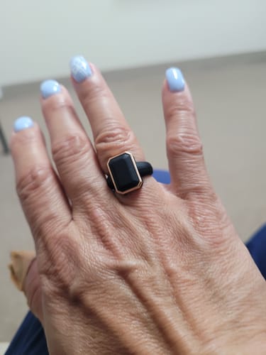 Customer photo review of Emerald Collection- Silicone Rings with Metal Frame - Patented Design