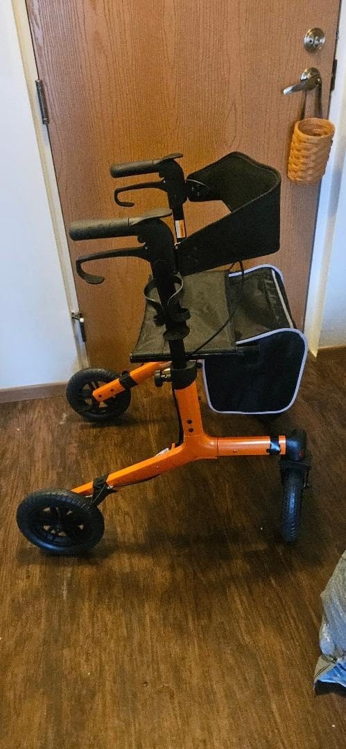 Customer photo review of KLD-9212 All Terrain Dual-Brake Rollator Walker 12" Wheels