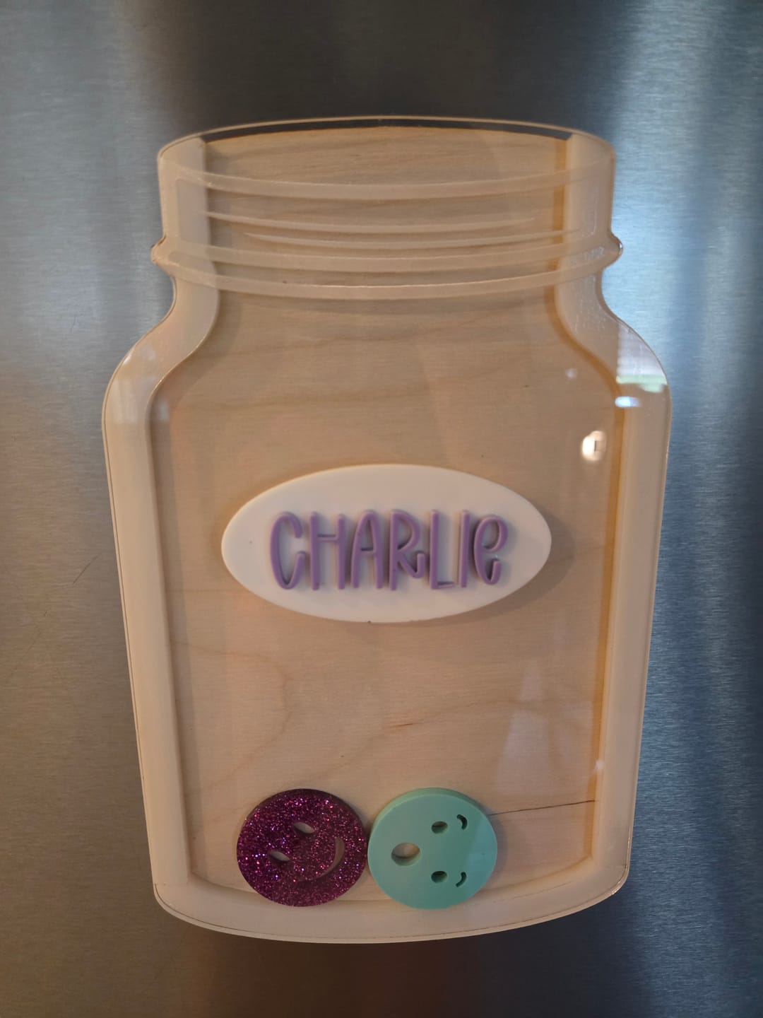 Customer photo review of Kids Reward Jar - Lilac Smiles All Around