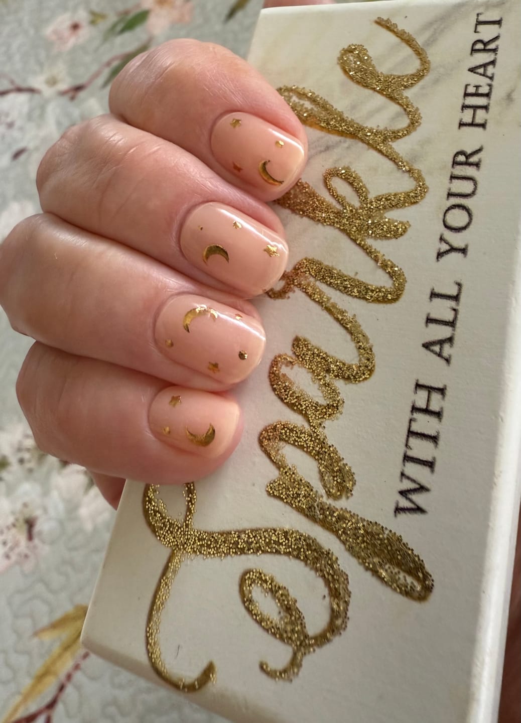 Customer photo review of Gold Moon Stars DIY Semicured Gel Nail Sticker Kit