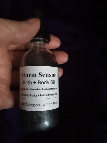 Customer photo review of Storm Season Bath & Body Oil