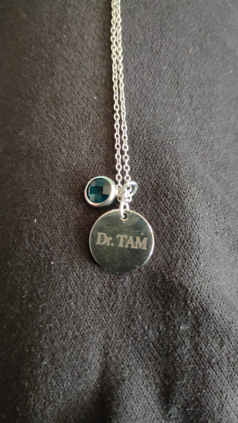 Customer photo review of Personalised Birthstone Necklace