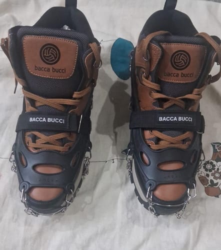 Customer photo review of Bacca Bucci Ice Grippers – Stainless Steel Traction Cleats