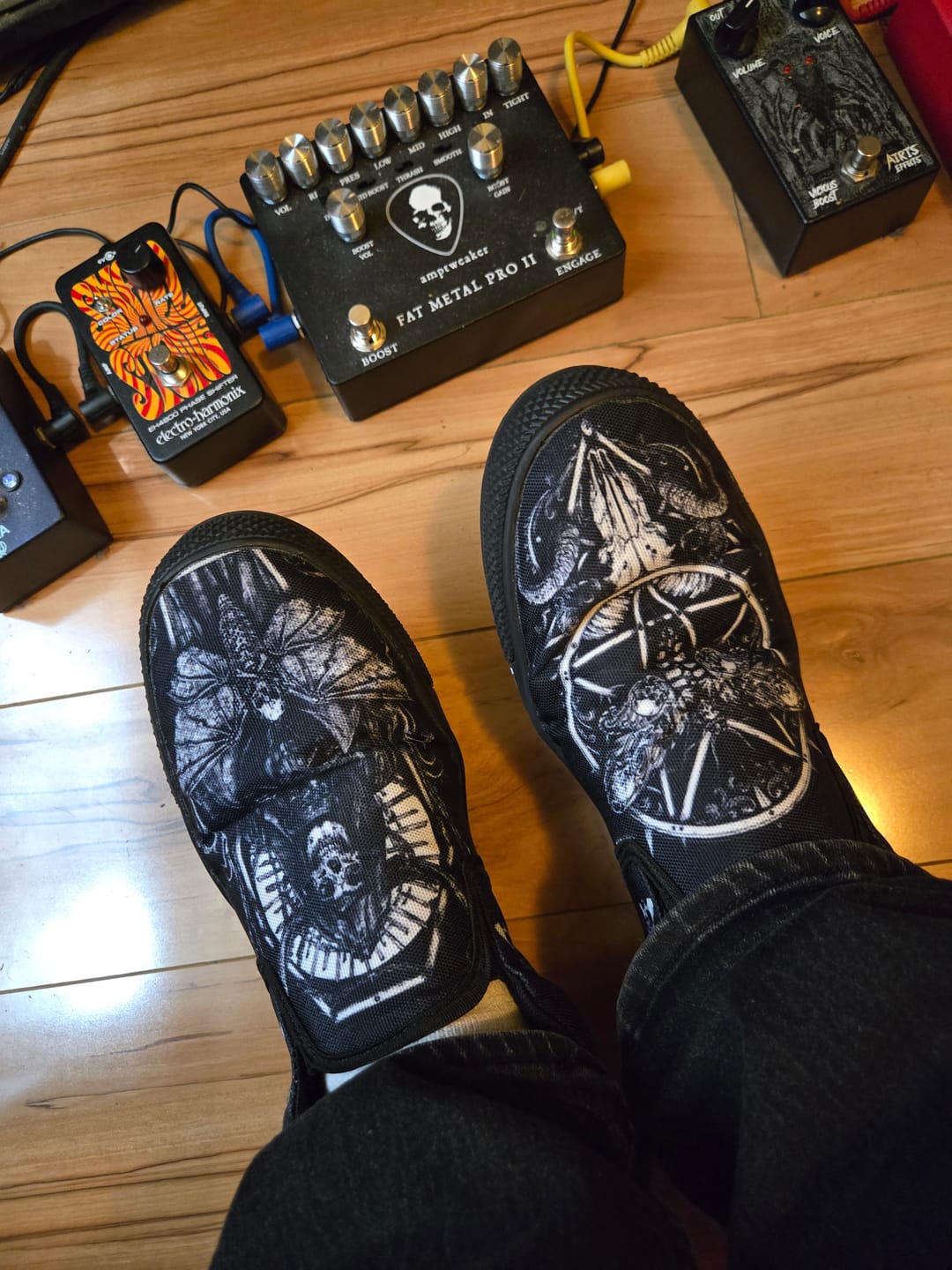 Customer photo review of Surreal Death Moth&Skull - Slip On Shoes
