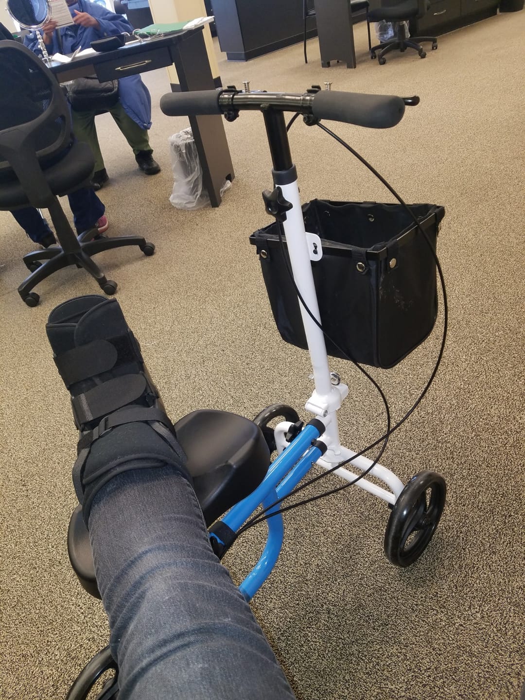 Customer photo review of MT-9251 Best Value Steerable Medical Knee Walker with 10" Wheels