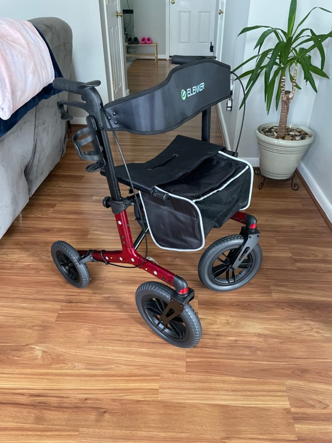 Customer photo review of KLD-9212 All Terrain Dual-Brake Rollator Walker 12" Wheels