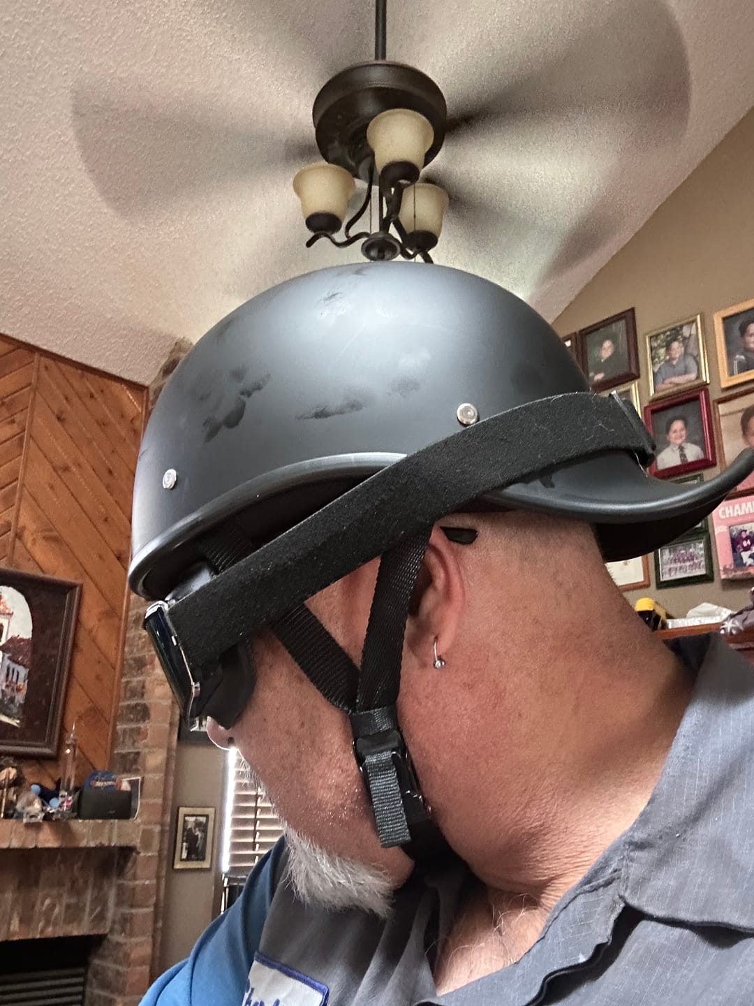 Customer photo review of Lightweight Reversible DOT Baseball Helmet / Matte Black