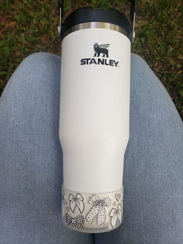 Customer photo review of Clear White Bows Tumbler Boot -fits 20-40oz