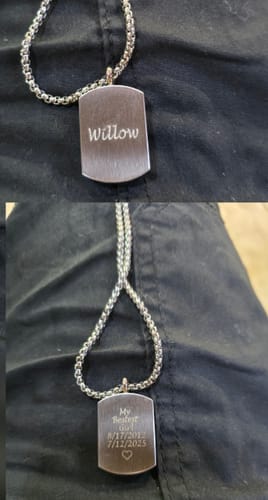 Customer photo review of Matte Urn Dog Tag