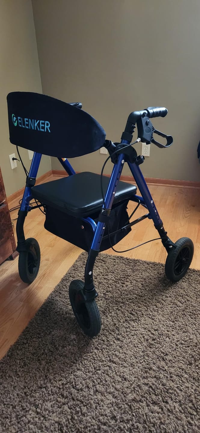 Customer photo review of KLD-9218-10 All Terrain Dual-Brake Rollator Walker 10" Wheels