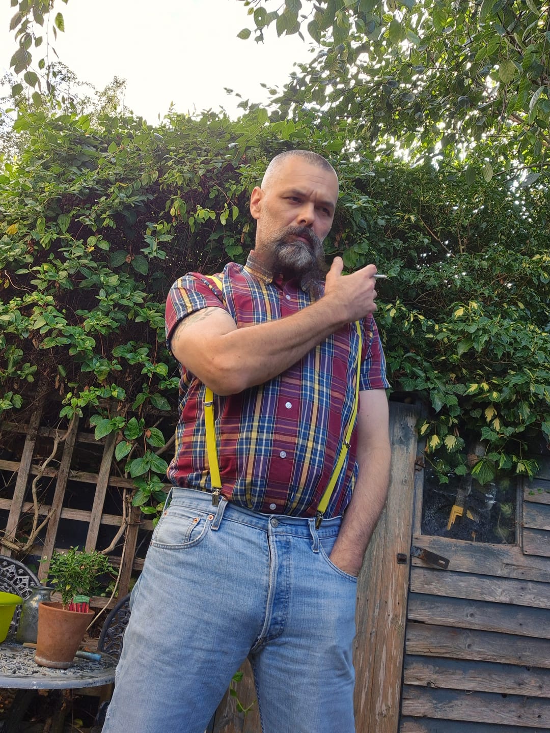 Customer photo review of Men's Burgundy, Yellow & Blue check - CK-71