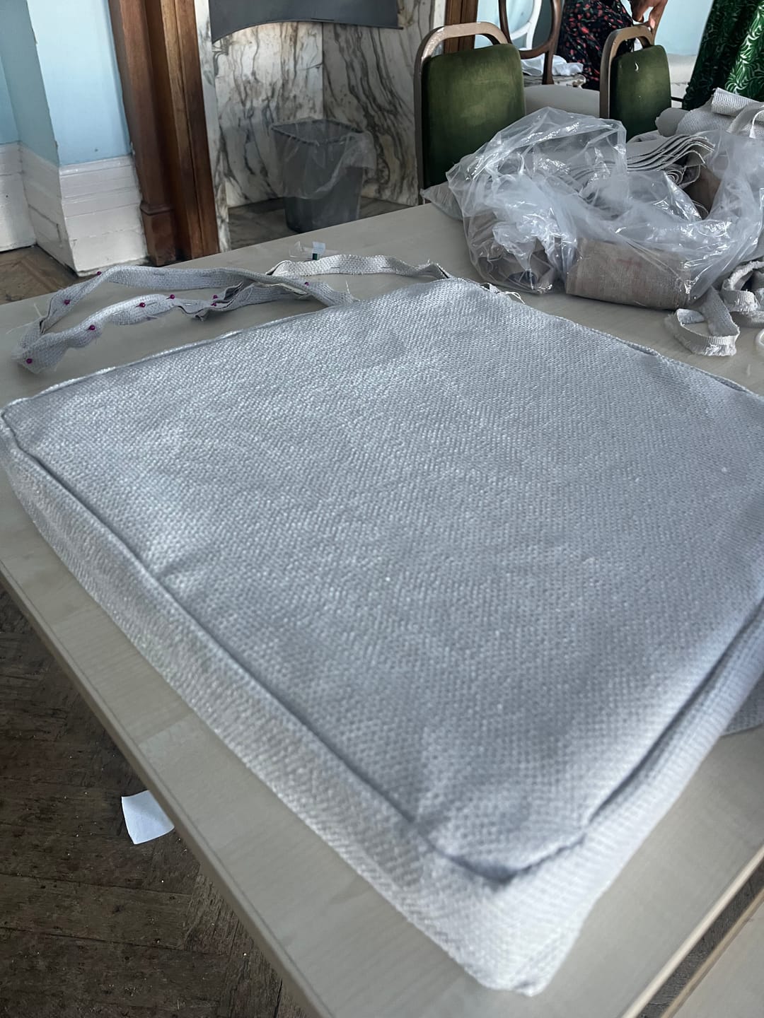 Customer photo review of Plain Chenille Upholstery Fabric