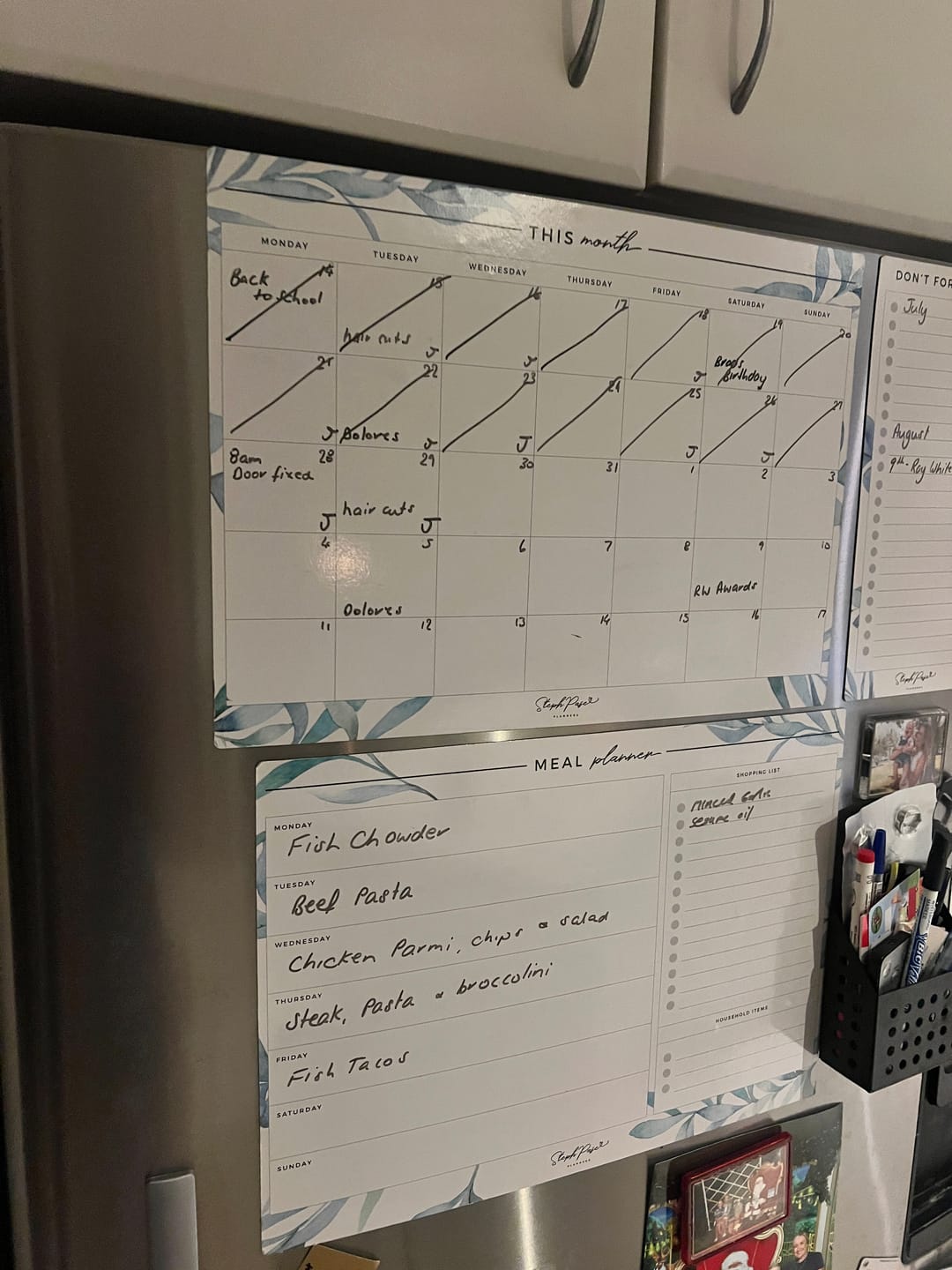 Customer photo review of Blush Monthly Planner Magnet
