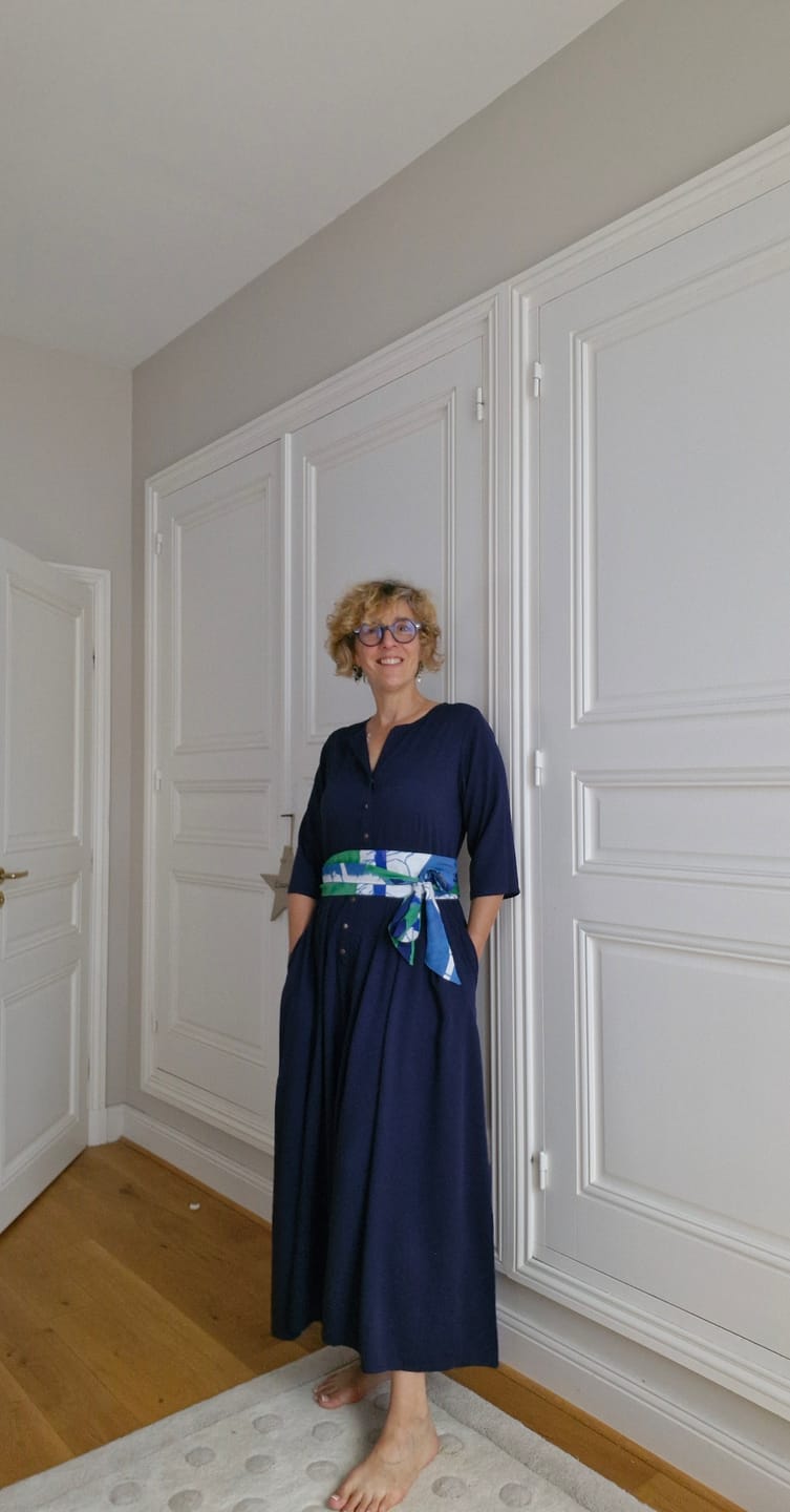 Customer photo review of Ceinture Anita  - viscose aquarelle-craie bleu/vert