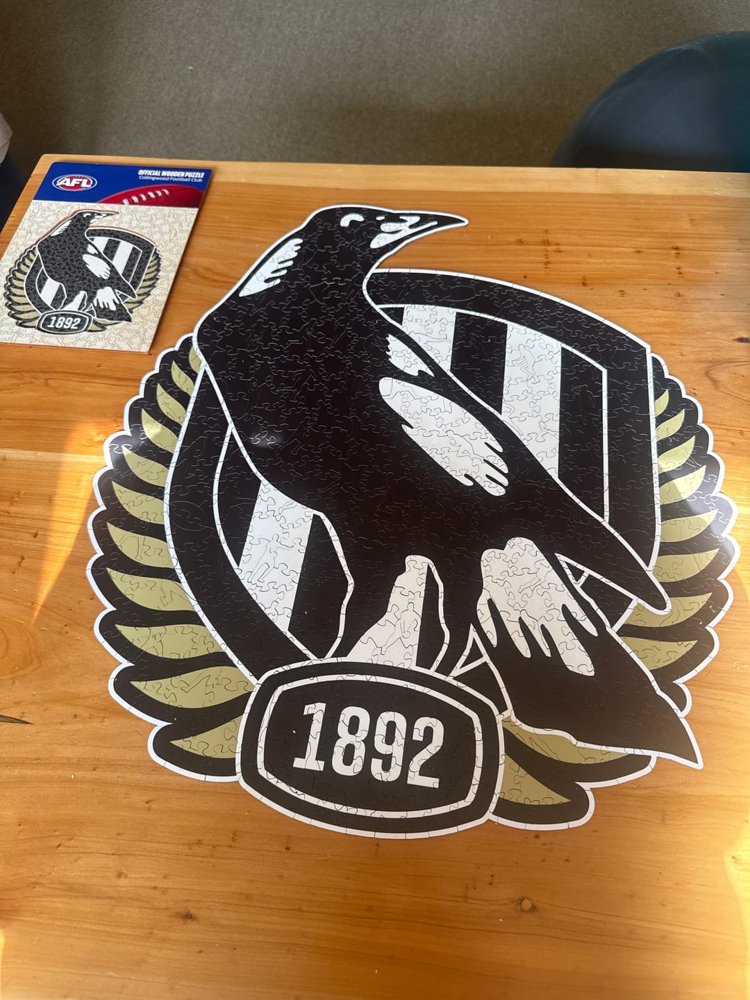 Customer photo review of Collingwood FC Logo - Wooden Puzzle