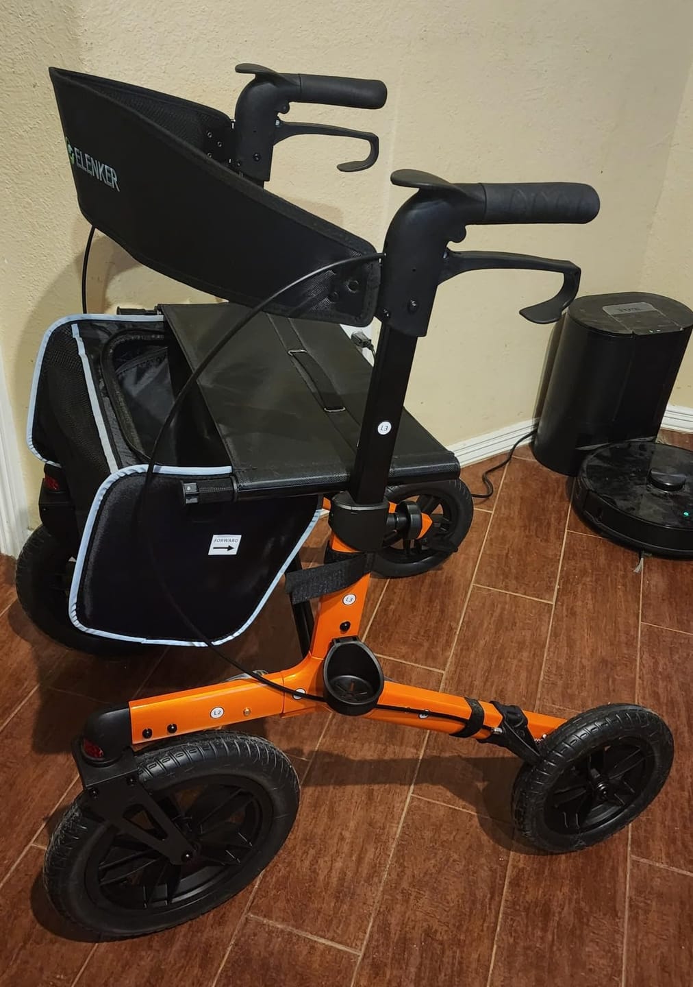 Customer photo review of KLD-9212 All Terrain Dual-Brake Rollator Walker 12" Wheels