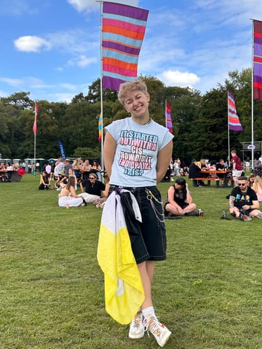 Customer photo review of It Started Out With a Cis Unisex t-shirt