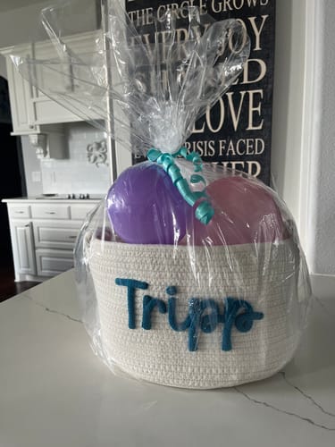 Customer photo review of Baby Knits™ Personalized Knitted Basket
