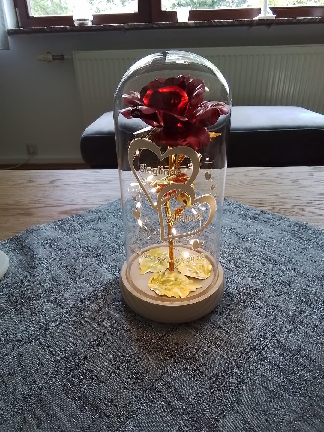 Customer photo review of Ich liebe dich - Paar-Goldene Rose