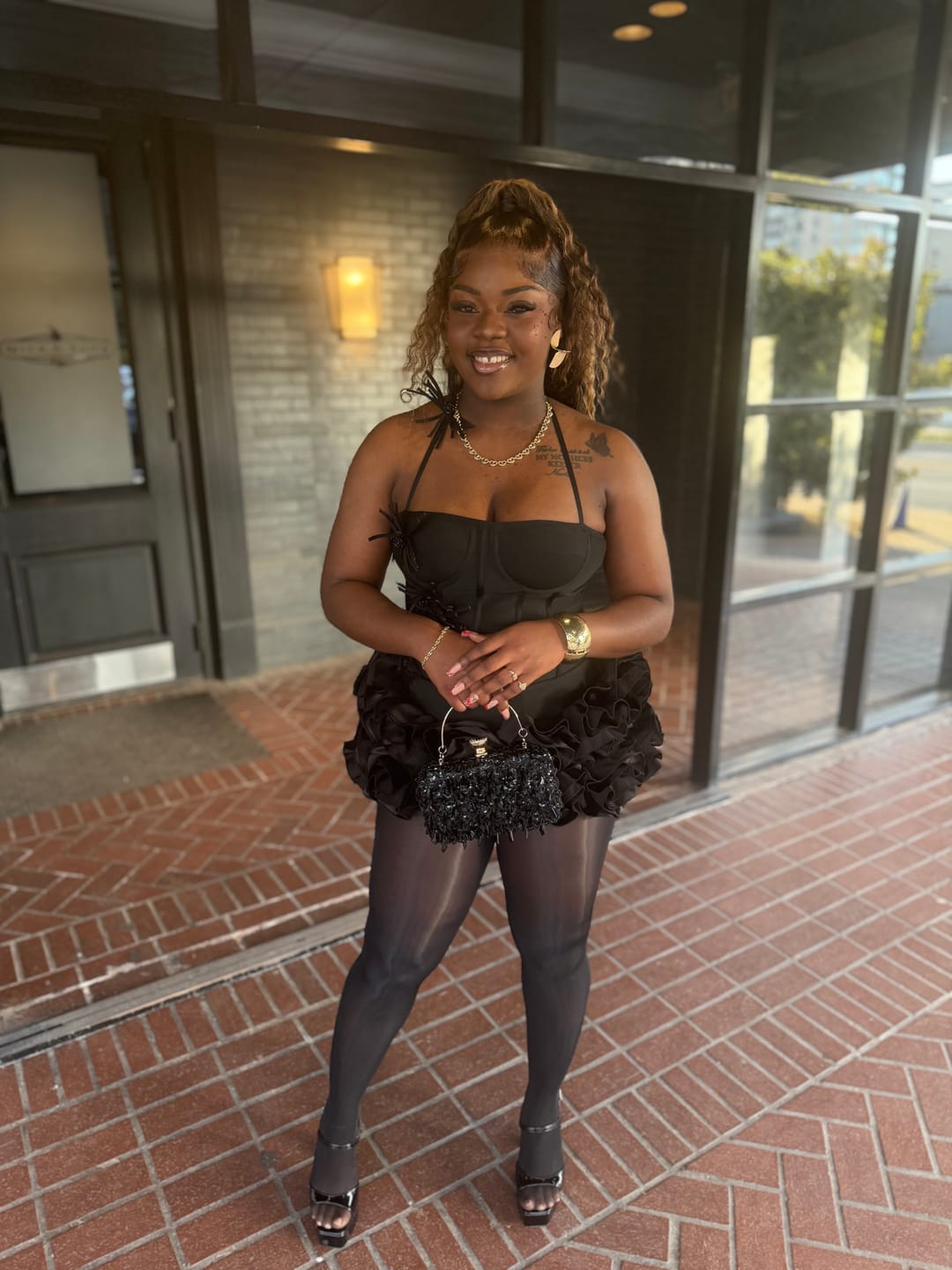 Customer photo review of Sophia Rose 3-D Skirt Set -Black