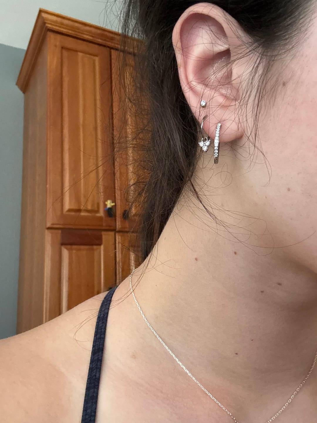 Customer photo review of My Huggies Sparkle Hoop Earrings