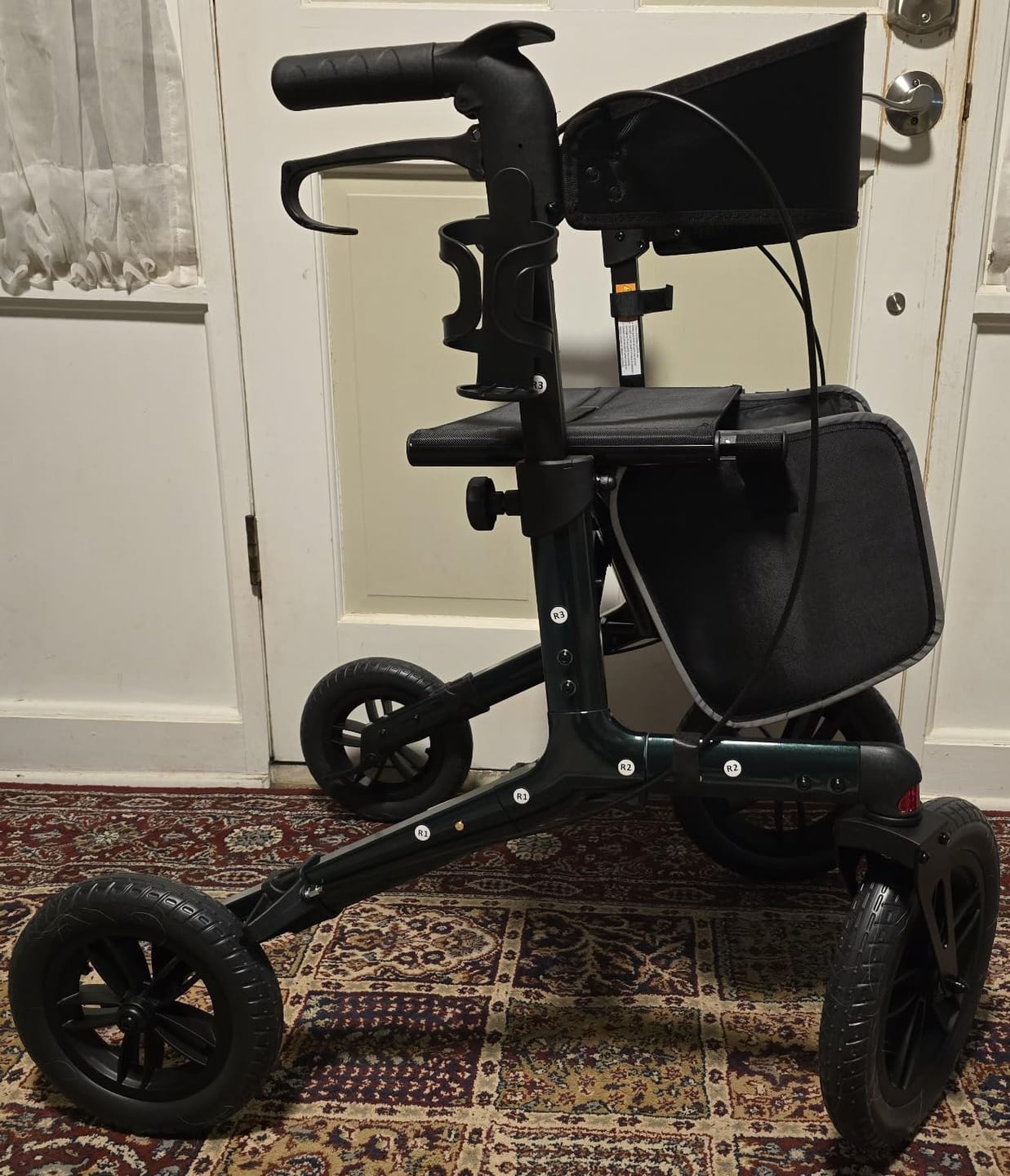 Customer photo review of KLD-9212 All Terrain Dual-Brake Rollator Walker 12" Wheels