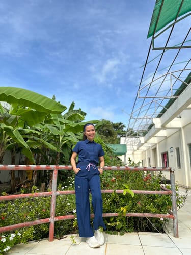 Customer photo review of Wide Leg MoveTech® Scrub Pants Core+ - Women / Navy