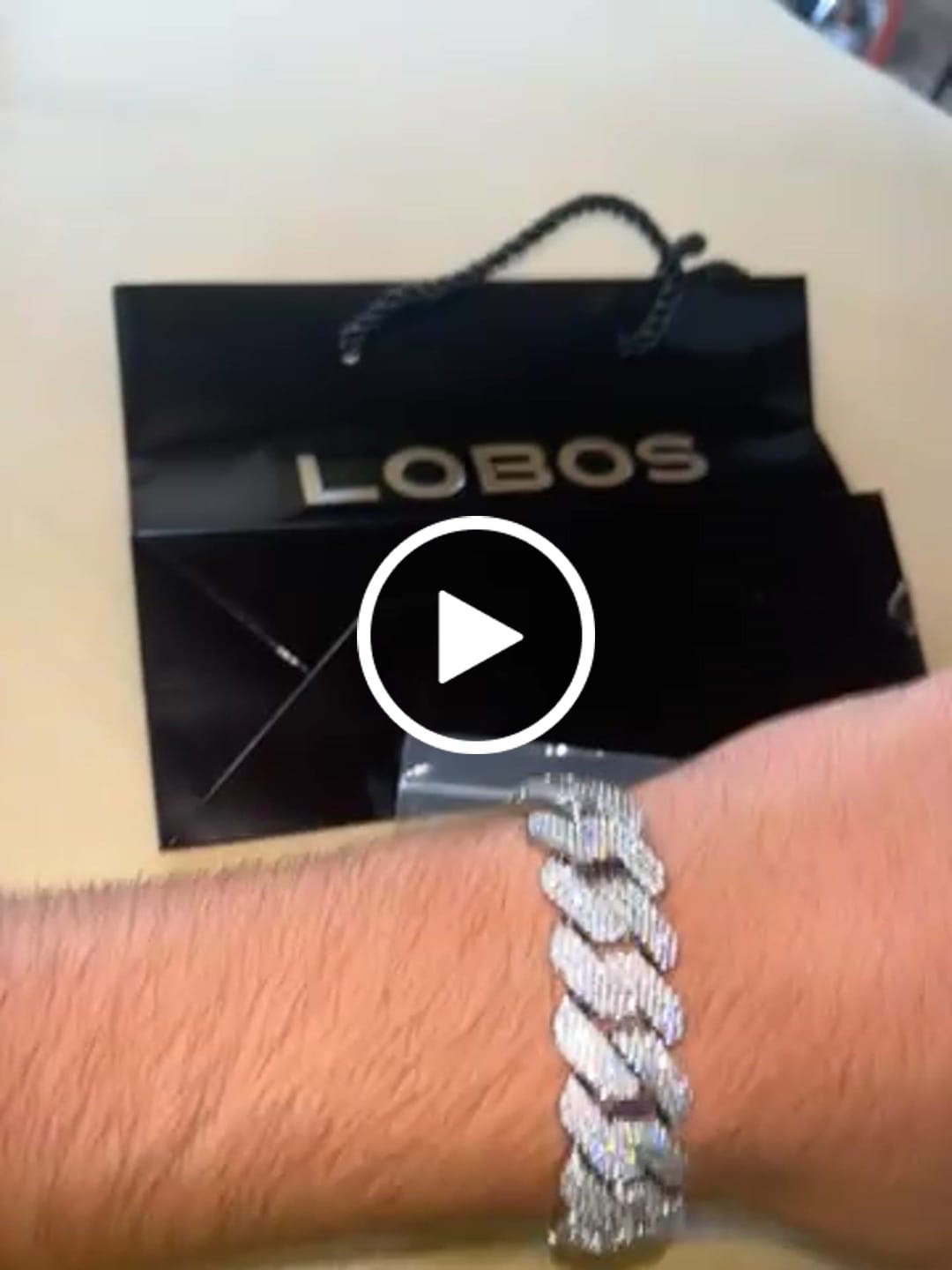 Customer video review of 10MM ICED CUBAN LINK BRACELET - SILVER PLATED