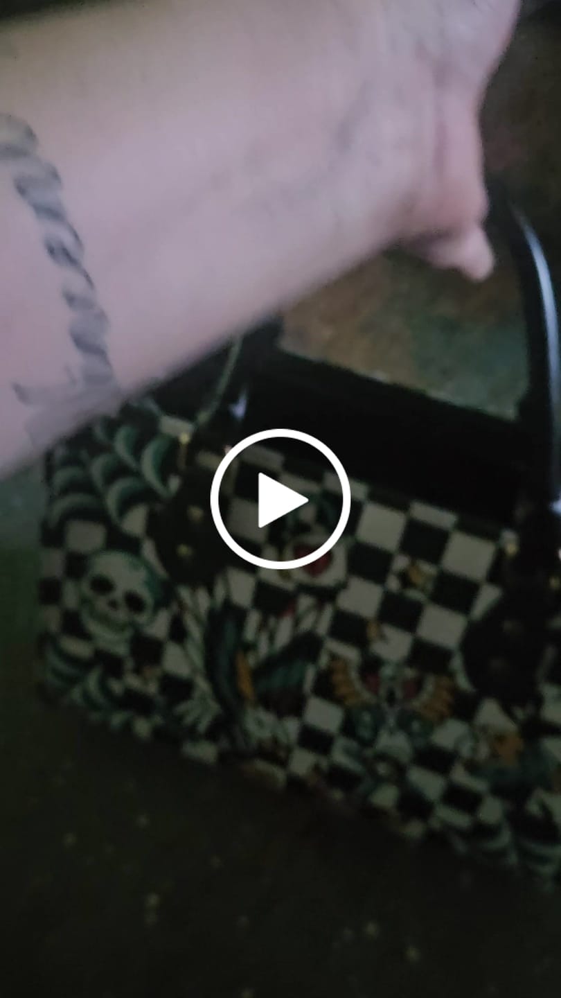 Customer video review of Gothic Pattern Patchwork Print - Leather Handbag