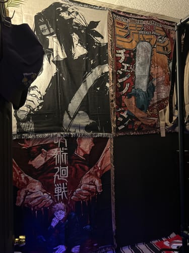 Customer photo review of Chainsaw 2 Woven Blanket Tapestry