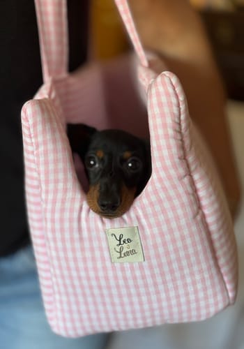 Customer photo review of Borsa Cotone Vichy Rosa