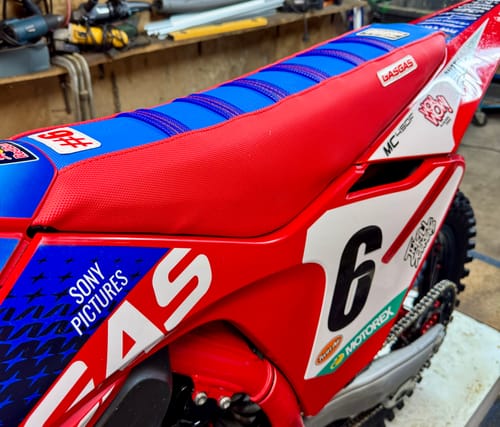 Customer photo review of Custom Seat Cover: 2023 Gas Gas MC 450F Factory Edition