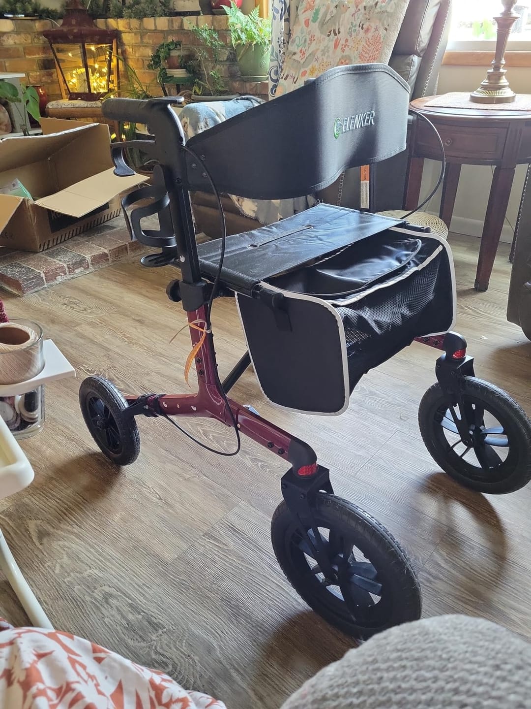 Customer photo review of KLD-9212 All Terrain Dual-Brake Rollator Walker 12" Wheels