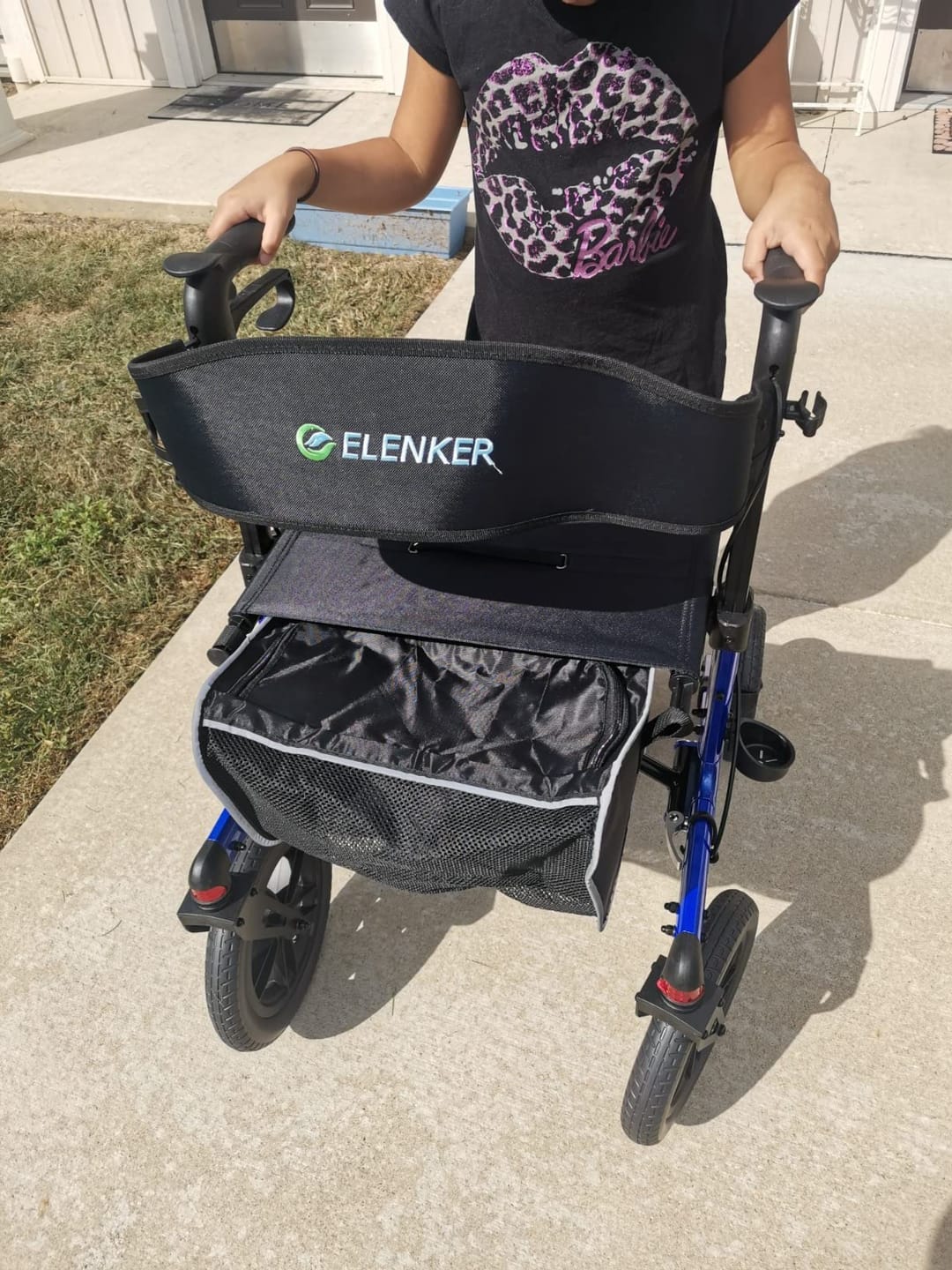Customer photo review of KLD-9212 All Terrain Dual-Brake Rollator Walker 12" Wheels