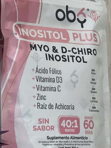 Customer photo review of Pack de 6 Pouch: Oby Inositol Plus Myo y D-Chiro Inositol Ratio 40:1 + Acido Folico, Prebioticos, Vitaminas y Zinc | Polvo Sin Sabor