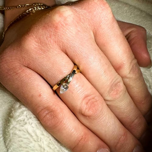 Customer photo review of Crossover Cubic Zirconia Dress Ring in 9ct Yellow Gold