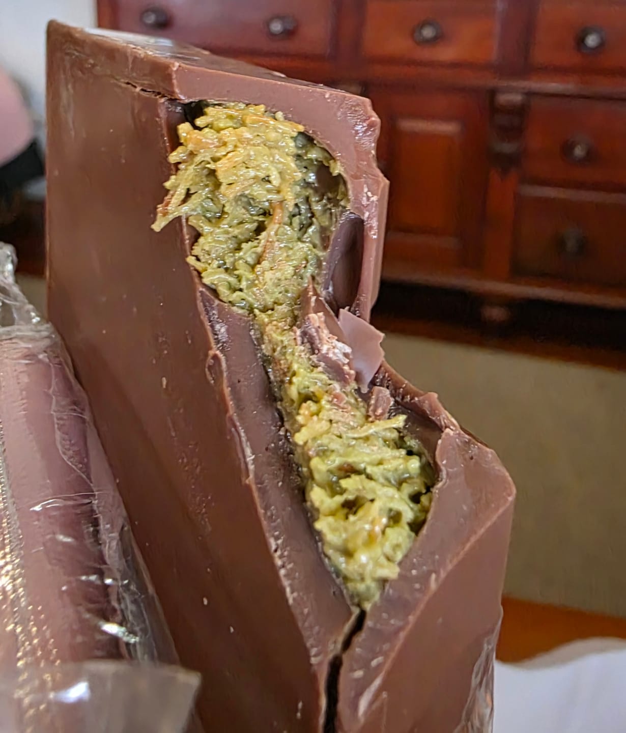 Customer photo review of Pistachio Knafeh Bliss Block - Viral Dubai Chocolate Bar 200g