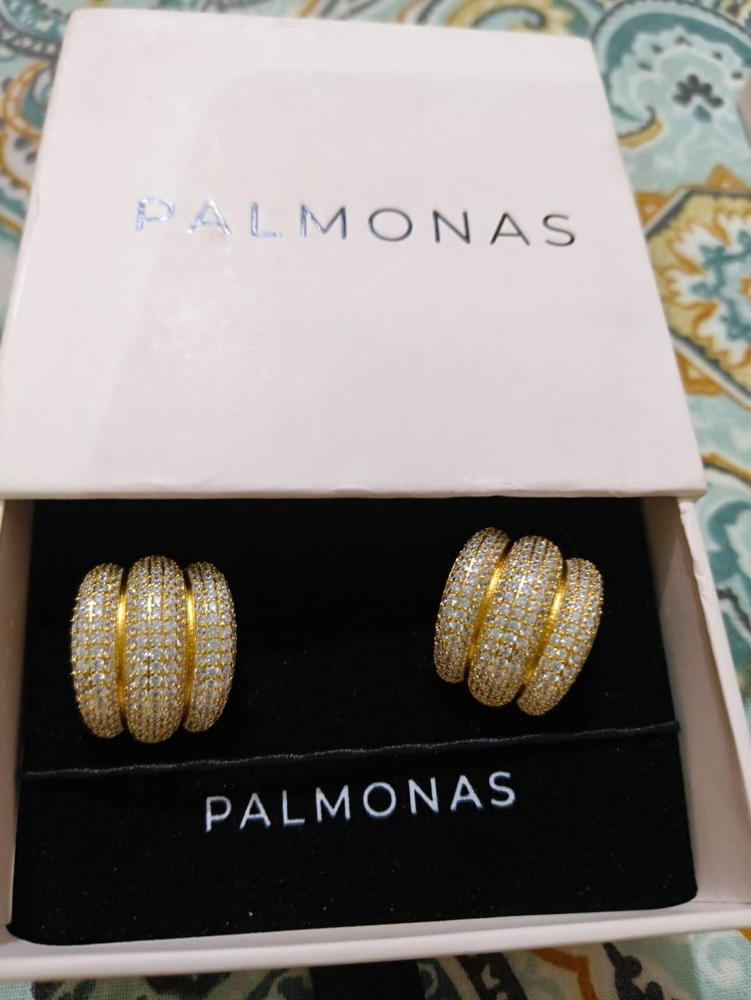 Customer photo review of Triple C Diamond Stud Earrings