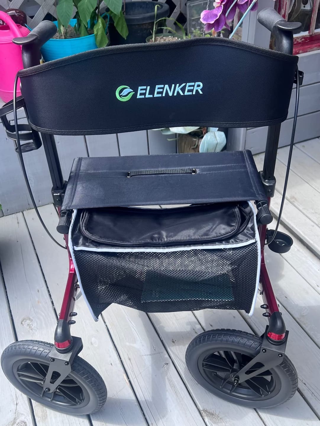 Customer photo review of KLD-9212 All Terrain Dual-Brake Rollator Walker 12" Wheels