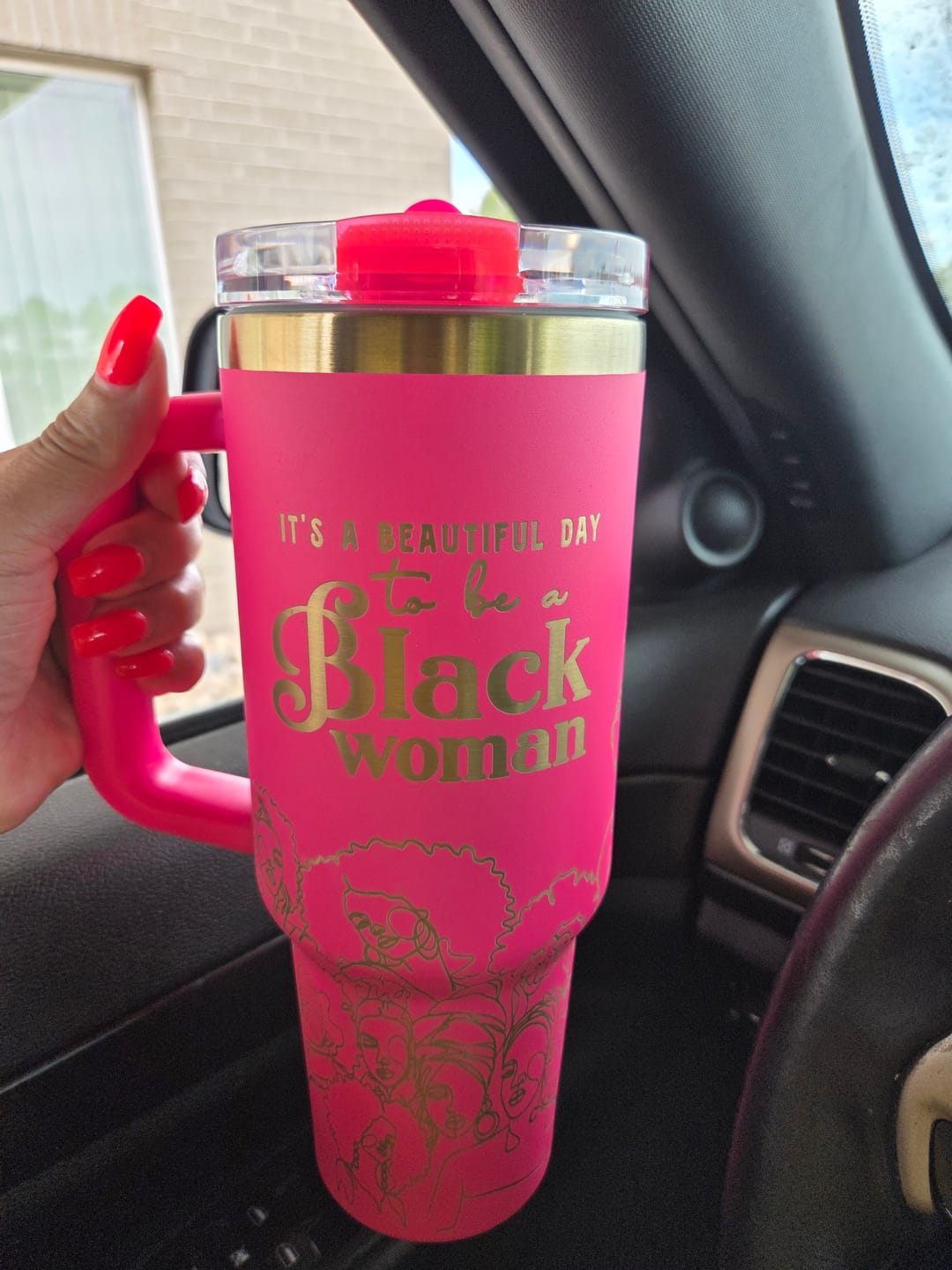 Customer photo review of Fierce Fuchsia HydraLock™ Flip Straw Tumbler - 40oz