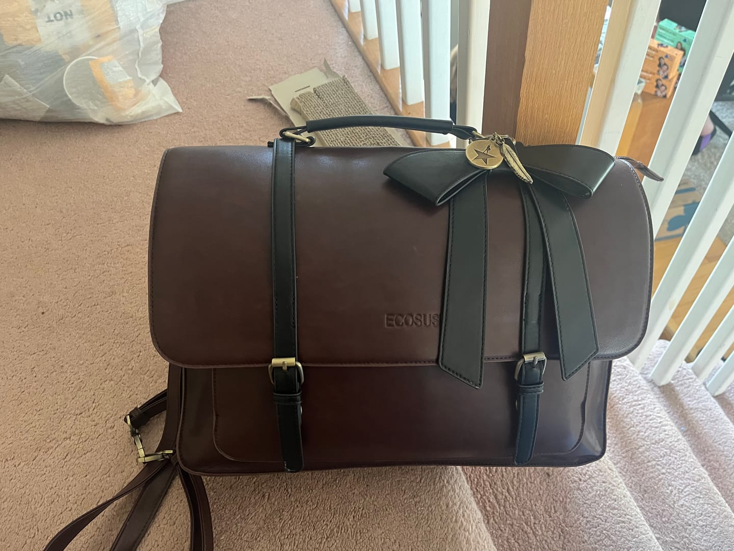 Customer photo review of Cocoa Truffle Ecosusi Classic Bow Briefcase
