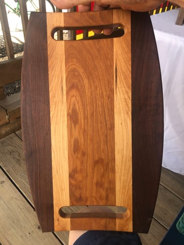 Customer photo review of 16x12" Bubbled Rectangle Serving Board Acrylic Router Template