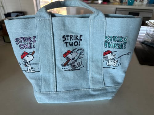 Customer photo review of Snoopy Denim Classic Bag