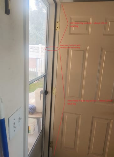 Customer photo review of Exterior Hinge Jamb Leg (Primed Poplar)