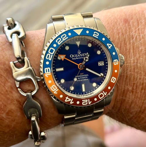 Customer photo review of Oceaneva Men's Automatic GMT Watch 1250m Blue Dial Watch